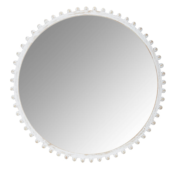 Mirror Round White Wash