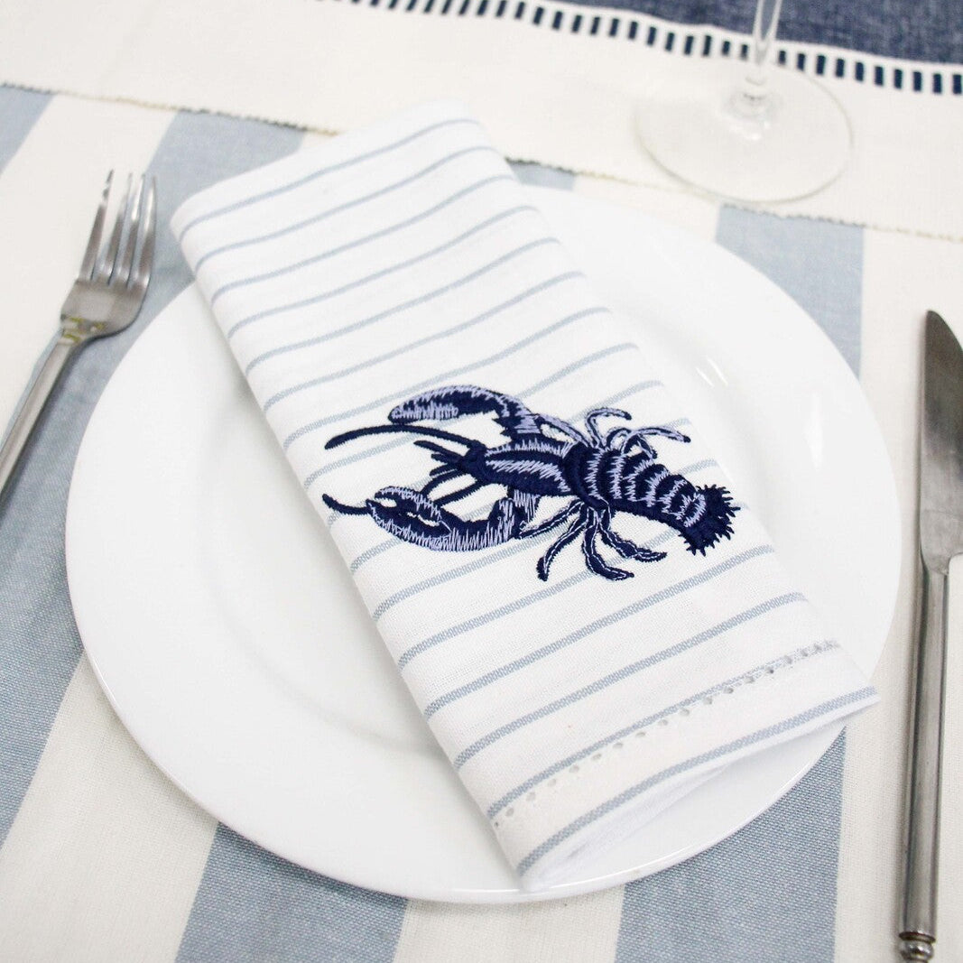 Napkin Lobster Chambray Stripe