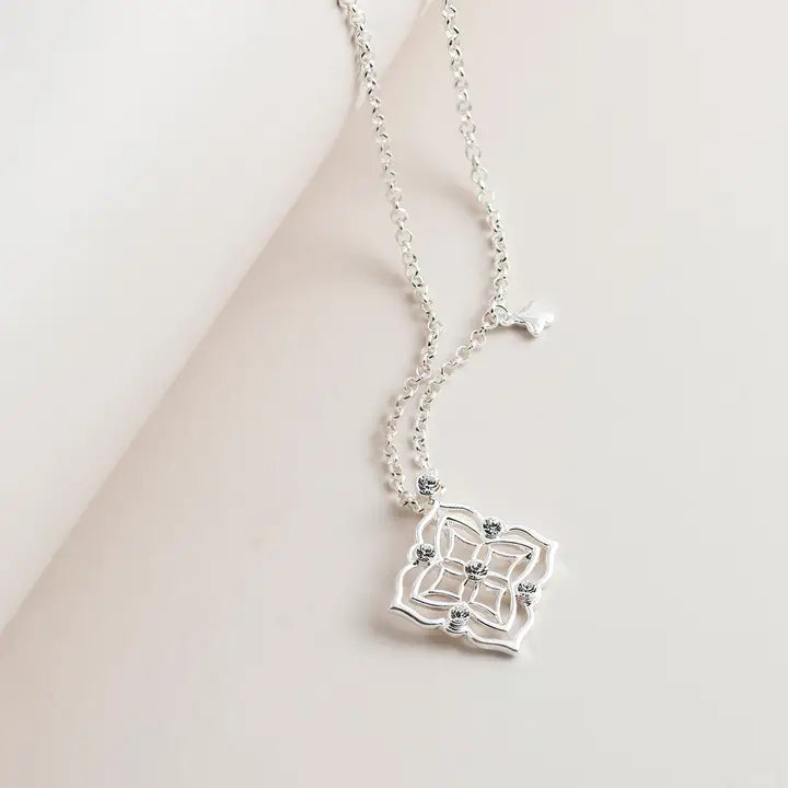 Necklace - Filigree Crystal Pendant