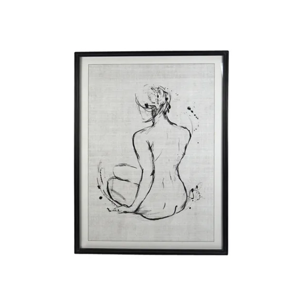 Female Nude Black and White - Framed