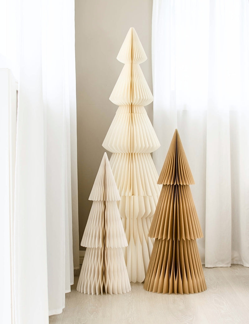 Christmas Tree Standing - Paper Off-White - Tall