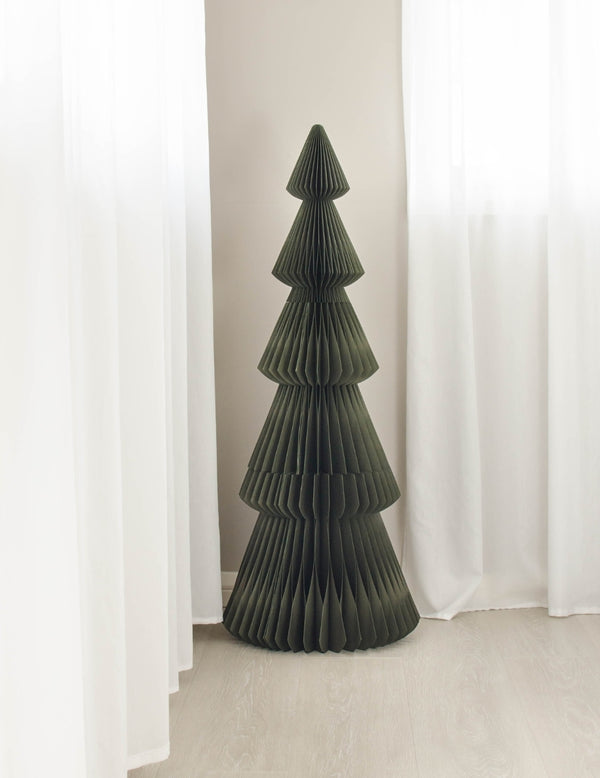 Christmas Tree Standing - Paper Olive Green - Tall