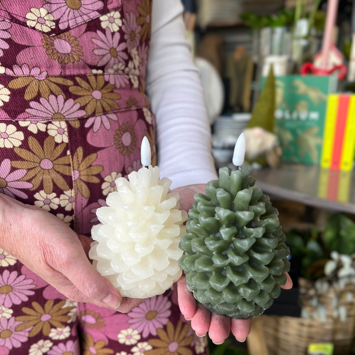 Pinecone Flameless LED Candles