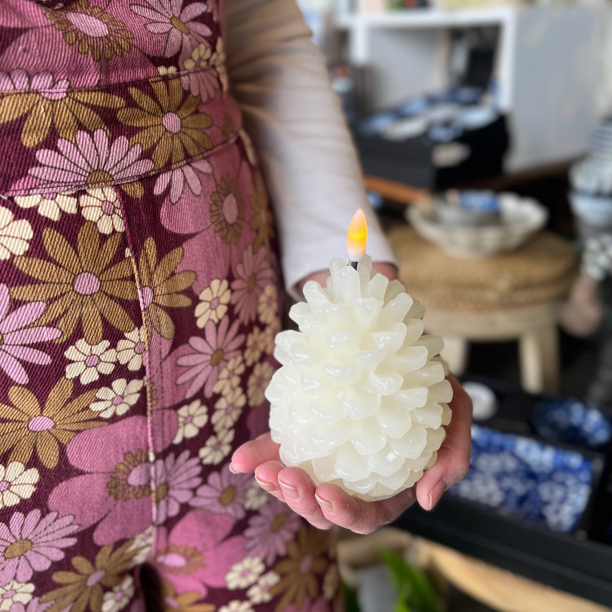 Pinecone Flameless LED Candles