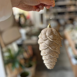 Hanging Decoration - Pinecone Glittery - Brown