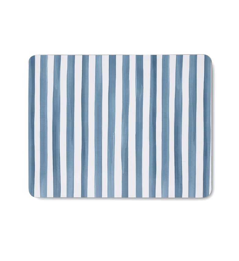 Placemats - Set of 4 - Blue Stripe Rectangle