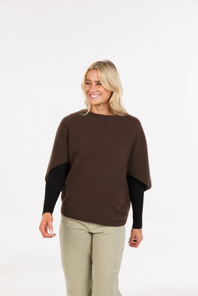 Possum Merino Split Sleeve Poncho