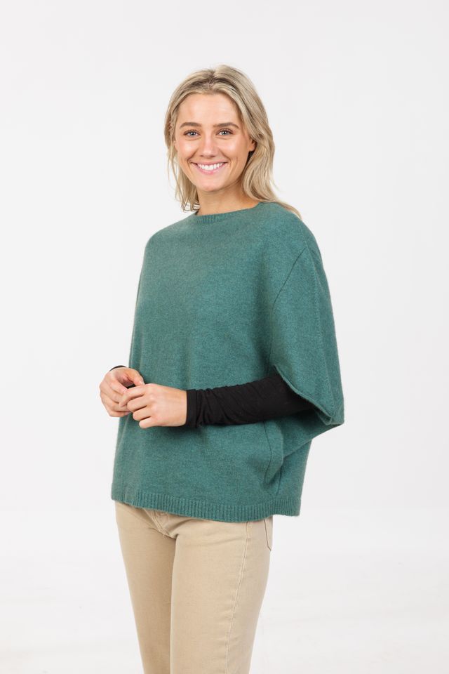 Possum Merino Split Sleeve Poncho