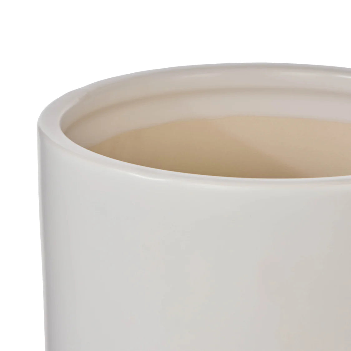 Pot With Saucer Ivory Tall