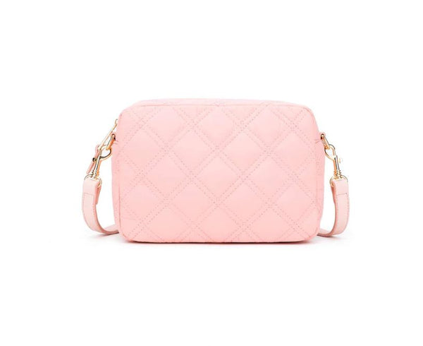Crossbody Handbag - Pink Quilted