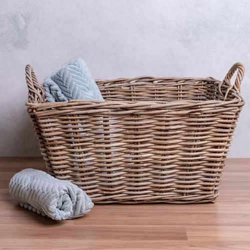 Utility Basket Rattan Rectangular Large
