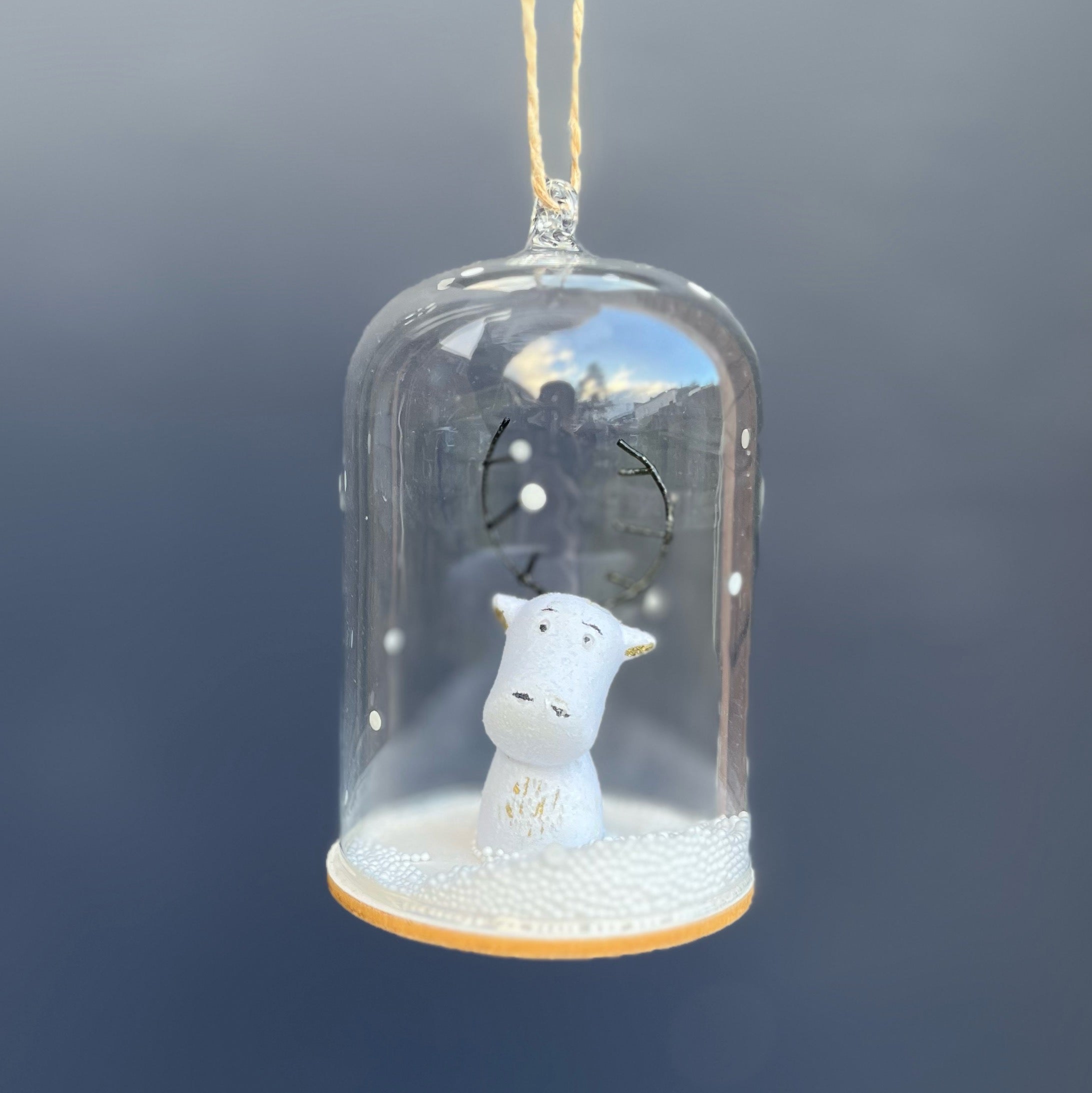 Reindeer Snow Dome Ornament