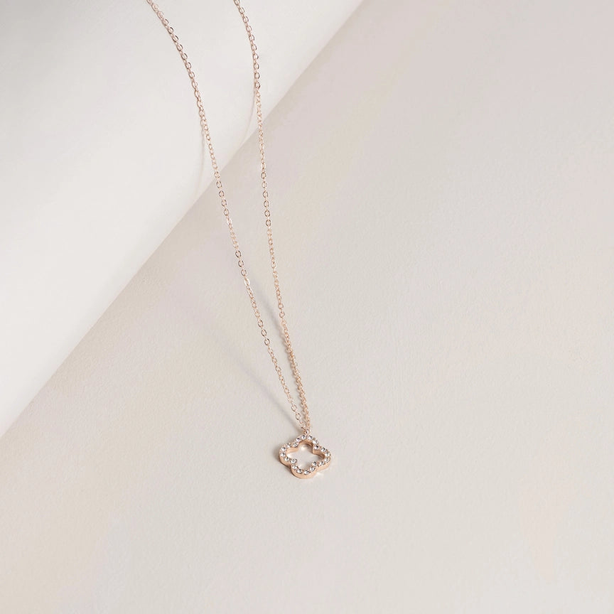 Necklace - Reversible Crystal Clover