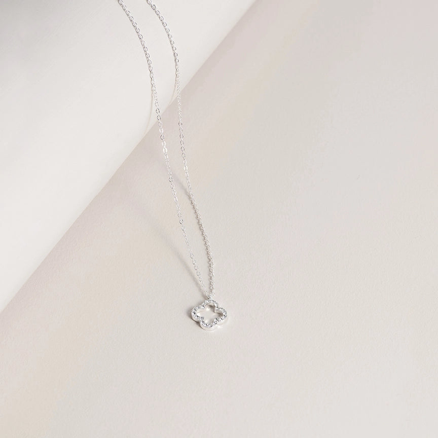 Necklace - Reversible Crystal Clover