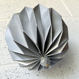 Round Paper Christmas Ball - Silver hand folded - 14.5cm