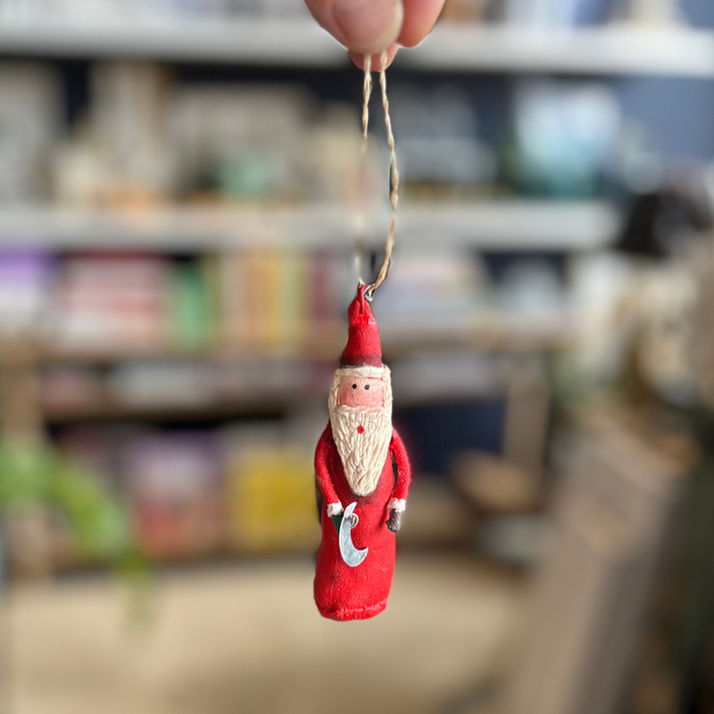 Hanging Decoration - Santa with Moon - Canvas