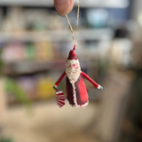 Hanging Decoration - Santa with Stocking - Canvas