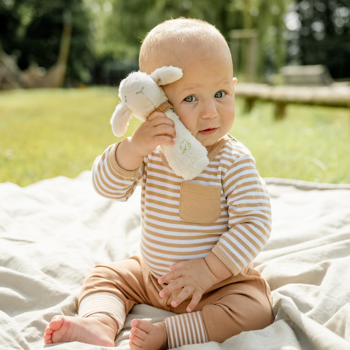 Rattle - Little Lamb - made with Organic Cotton