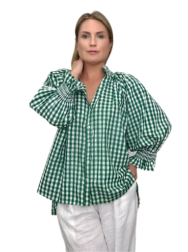 Shirt - Gingham Green & Black