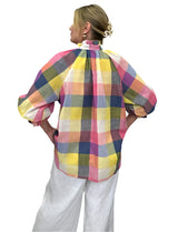 Top - Plaid Cotton/Linen Multi-coloured