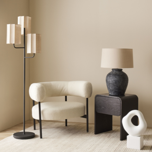 Side Table Oak Black Veneer