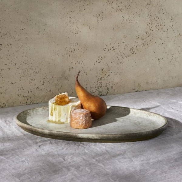 Stoneware-Platter-Oval-Cream-Brown-Ombre_With-Cheese-Honey-Pear
