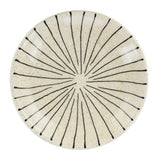 Footed Dish White with Black Stripe