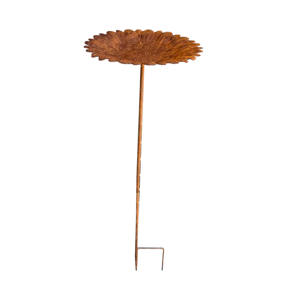 Rusty Sunflower Birdfeeder Stake