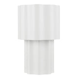 Table Lamp Scalloped White Metal