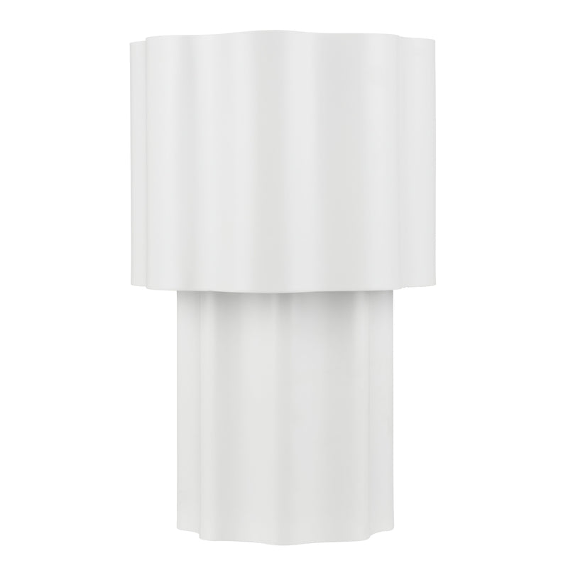 Table Lamp Scalloped White Metal