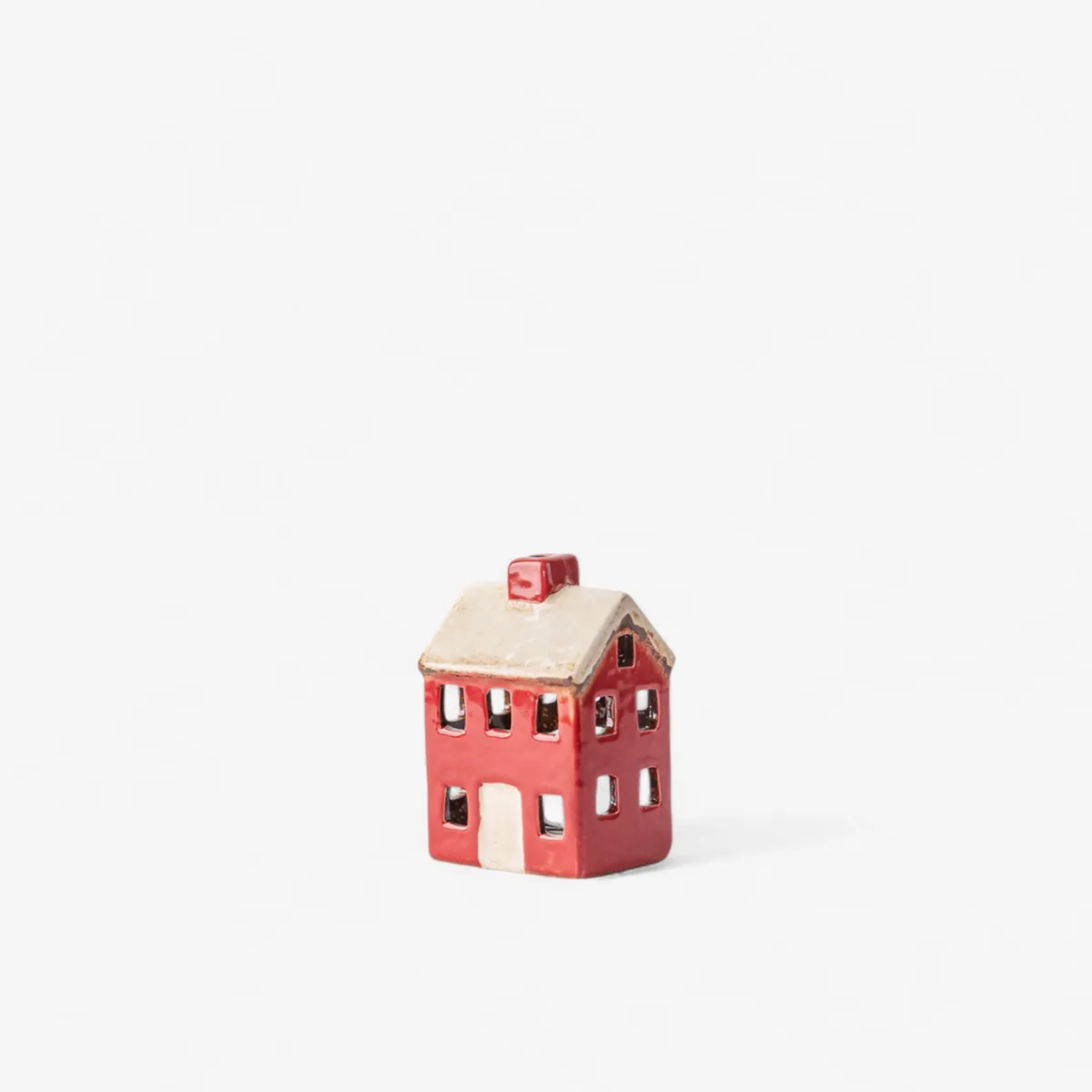 Tealight Petite Chalet Alsace Red Cream