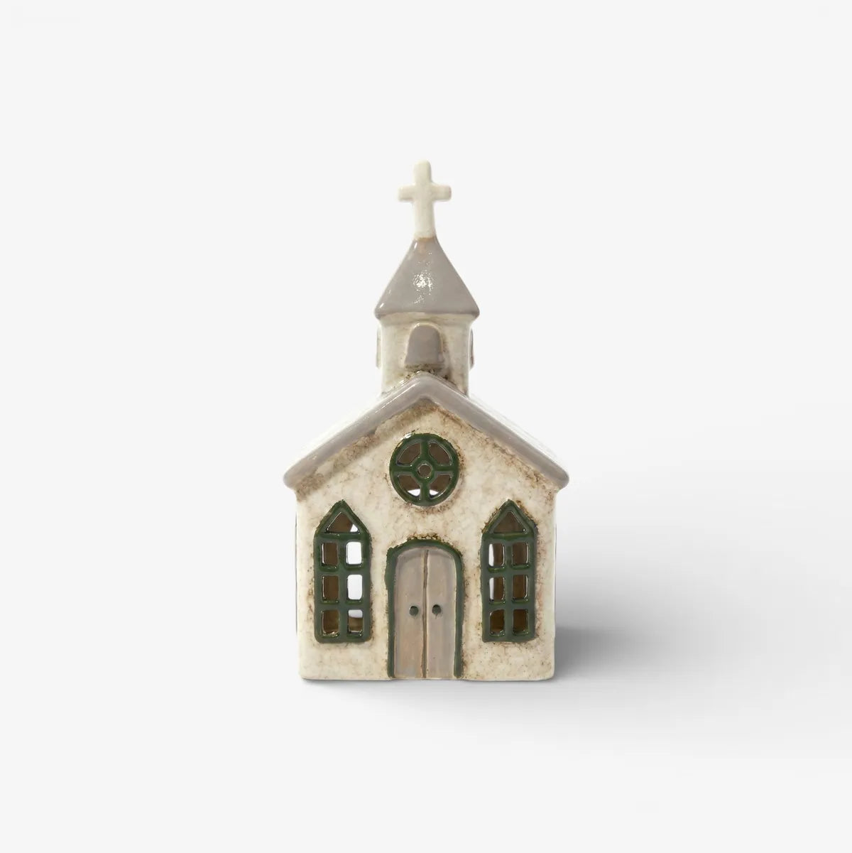 Small model of a church on a white background
