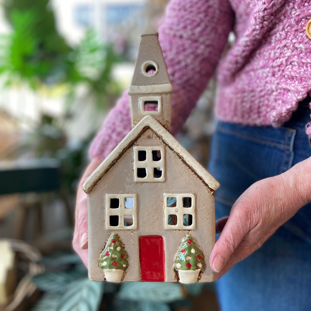 Tealight House Church Xmas Stone