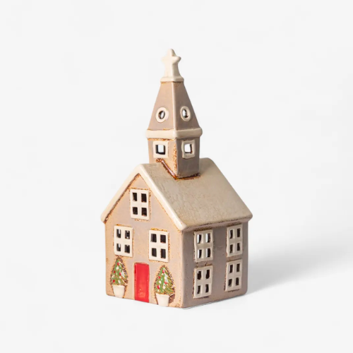 Tealight Church Christmas Stone