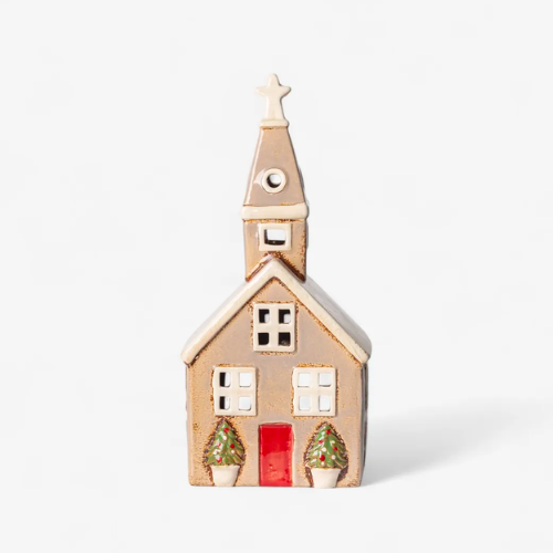Tealight Church Christmas Stone