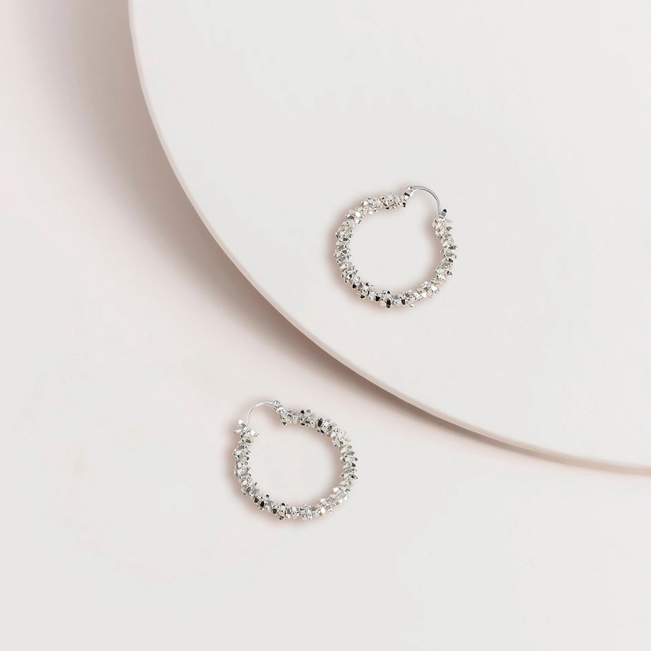 Earrings - Textured Hoop Earrings