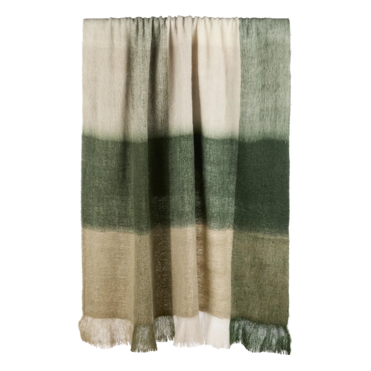 Throw - Wool Blend - Green/Grey/Dark Green