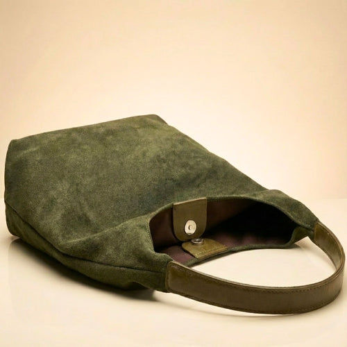 Tote Bag - Faux Suede - Green