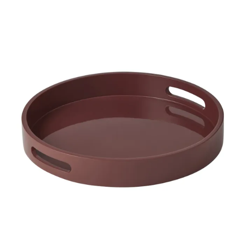 Lucia Round Tray in Emerald or Claret