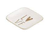 Love Trinket Plate - Gold and White