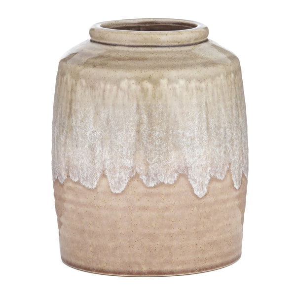 Vase Ceramic - Mustard/Grey/Terracotta Glaze - Large