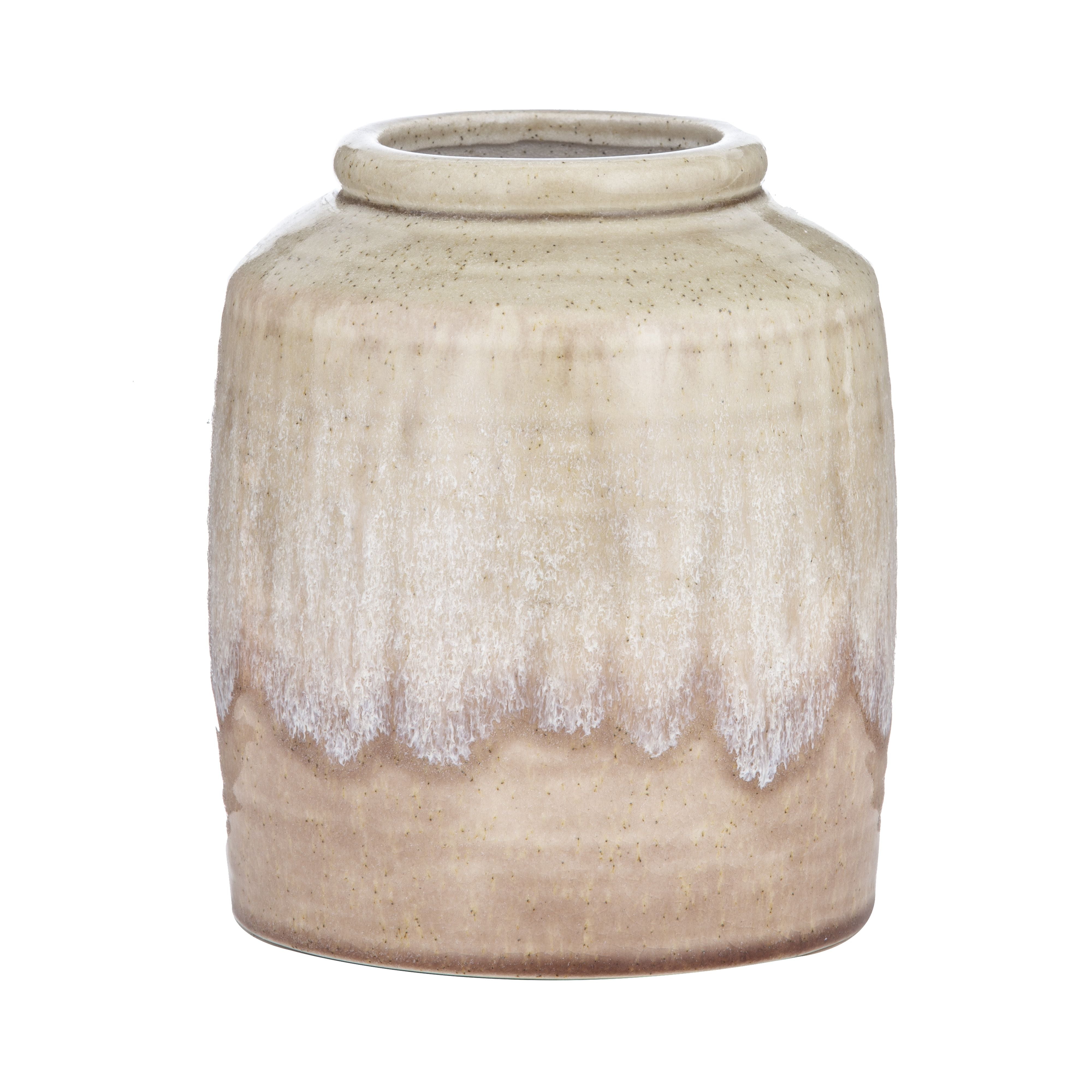 Vase Ceramic - Mustard/Grey/Terracotta Glaze - Small