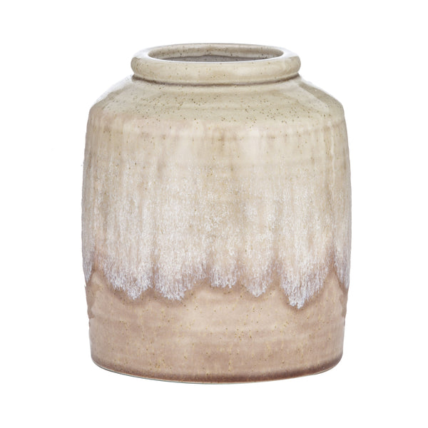 Vase Ceramic - Mustard/Grey/Terracotta Glaze - Small