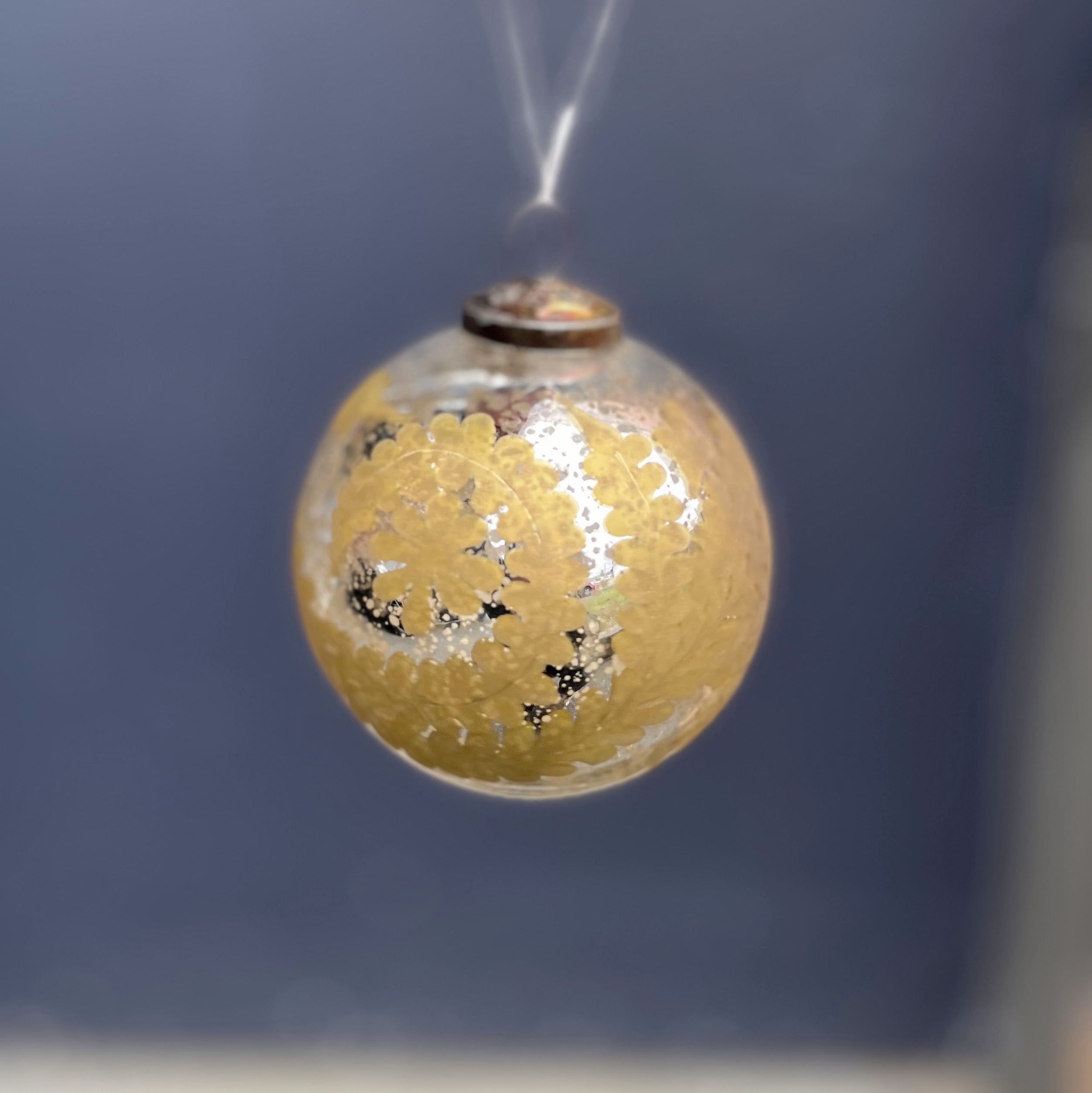 Gold and Silver Glass Vintage Ornament