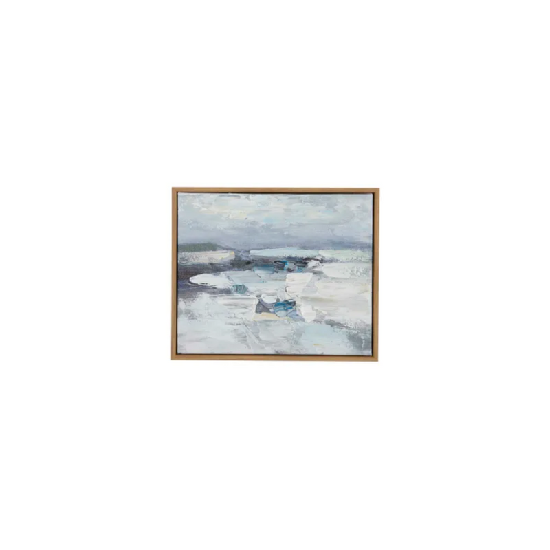 Waves Oil Painting - Oak Frame