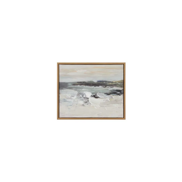 Waves Oil Painting Abstract - Oak Frame