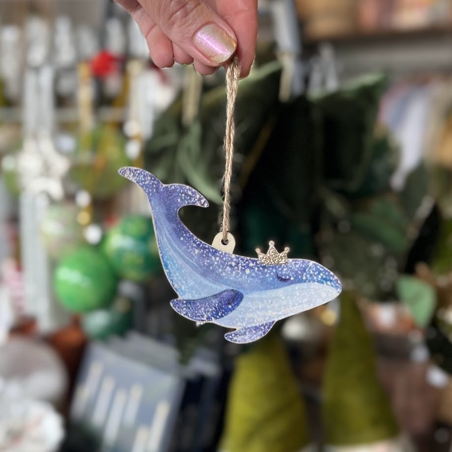 Whale Glitter Crown Hanging Decoration