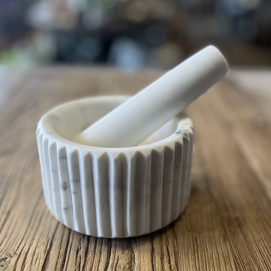 White Marble Mortar and Pestle