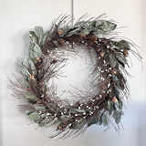 Christmas Wreath - White berries & pinecones