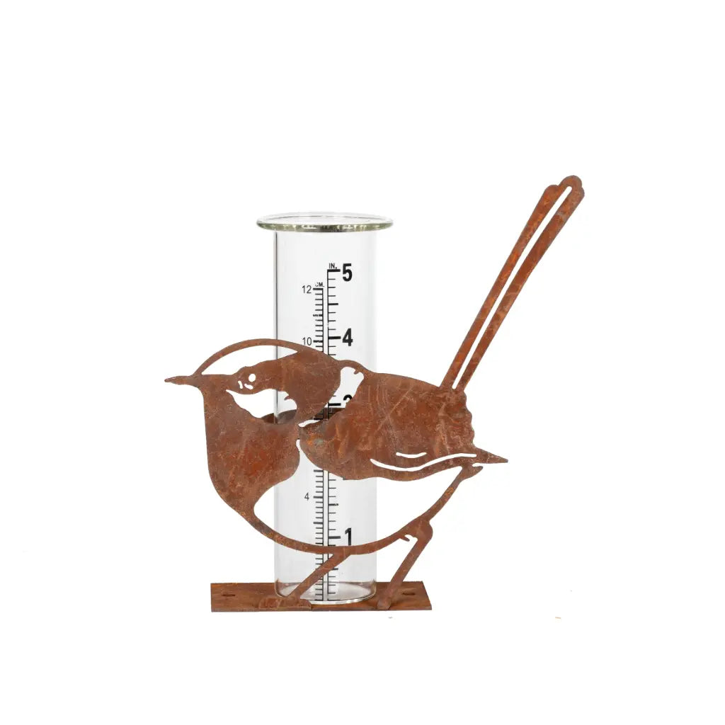Rain Gauge Rusty Wren Standing